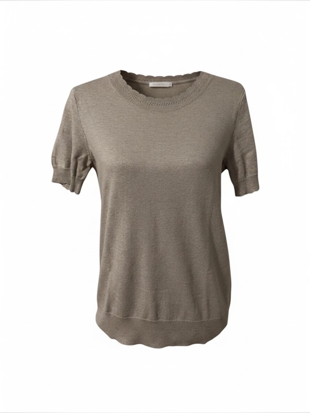 J. Crew Short Sleeve Scoop Neck Sweater in Taupe